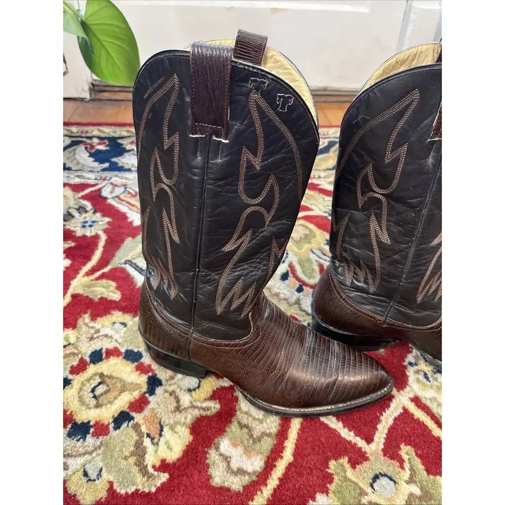 Billy Boots Mens Cowboy Western Boots Embossed Leather US 8 Mex 27 Crocodile